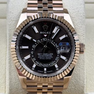 【Super Clone】RLX  Sky-Dweller 42mm Rose Gold Rhodium Dial Jubilee - 336935