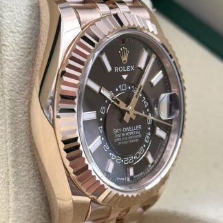 【Super Clone】RLX  Sky-Dweller 42mm Rose Gold Rhodium Dial Jubilee - 336935