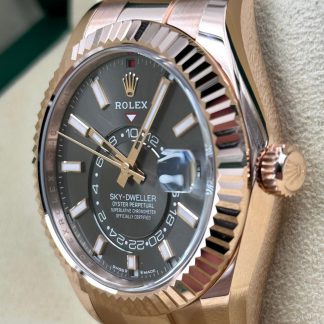【Super Clone】RLX  Sky-Dweller 42mm Rose Gold Rhodium Dial Oyster - 336935
