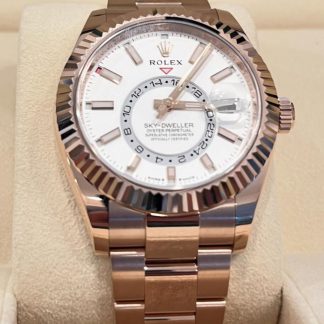【Super Clone】RLX  Sky-Dweller 42mm Rose Gold White Dial Oyster - 336935