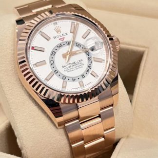 【Super Clone】RLX  Sky-Dweller 42mm Rose Gold White Dial Oyster - 336935