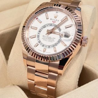 【Super Clone】RLX  Sky-Dweller 42mm Rose Gold White Dial Oyster - 336935