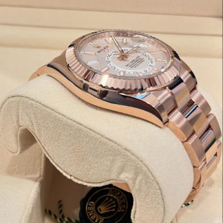 【Super Clone】RLX  Sky-Dweller 42mm Rose Gold White Dial Oyster - 336935