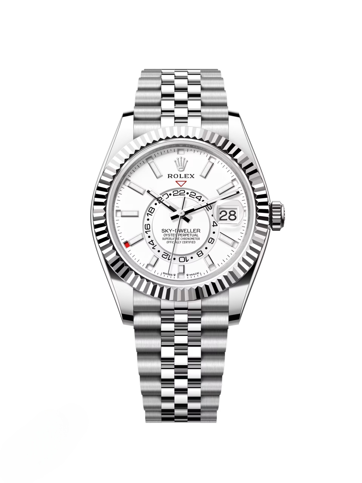 【Super Clone】RLX  Sky-Dweller 42mm Stainless Steel White Dial Jubilee - 336934