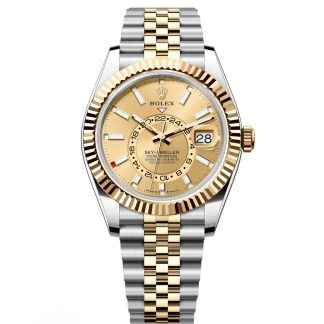 【Super Clone】RLX  Sky-Dweller 42mm Two-Tone Yellow Gold Champagne Dial Jubilee - 336933 - New 2025