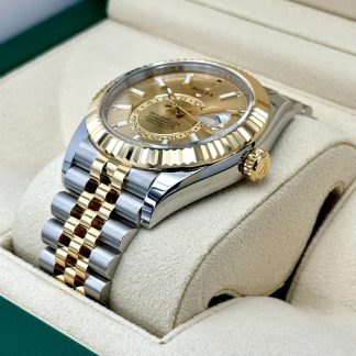 【Super Clone】RLX  Sky-Dweller 42mm Two-Tone Yellow Gold Champagne Dial Jubilee - 336933 - New 2025