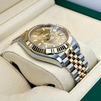 【Super Clone】RLX  Sky-Dweller 42mm Two-Tone Yellow Gold Champagne Dial Jubilee - 336933 - New 2025