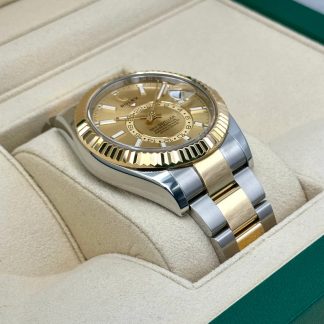 【Super Clone】RLX  Sky-Dweller 42mm Two-Tone Yellow Gold Champagne Dial Oyster - 336933 - New 2025
