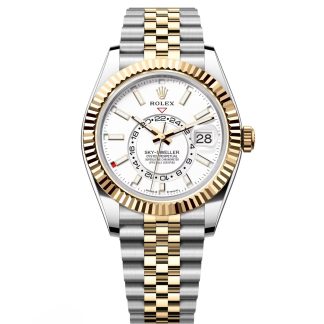 【Super Clone】RLX  Sky-Dweller 42mm Two-Tone Yellow Gold White Dial Jubilee - 336933 - New 2025