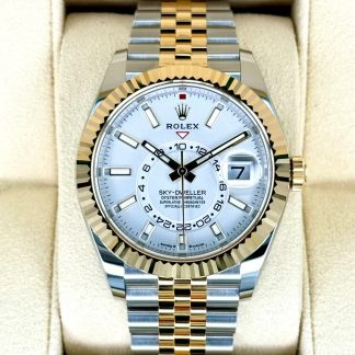 【Super Clone】RLX  Sky-Dweller 42mm Two-Tone Yellow Gold White Dial Jubilee - 336933 - New 2025