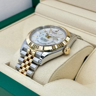 【Super Clone】RLX  Sky-Dweller 42mm Two-Tone Yellow Gold White Dial Jubilee - 336933 - New 2025