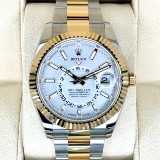 【Super Clone】RLX  Sky-Dweller 42mm Two-Tone Yellow Gold White Dial Oyster - 336933 - New 2025