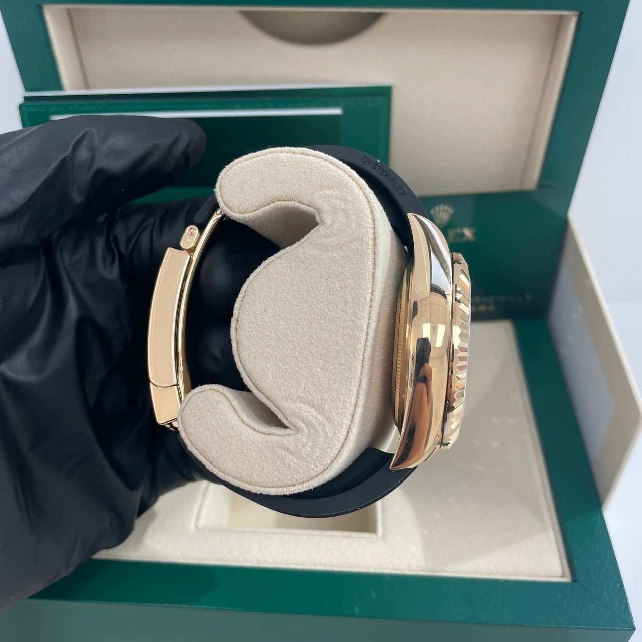 【Super Clone】RLX  Sky-Dweller 42mm Yellow Gold White Dial Oysterflex - 336238
