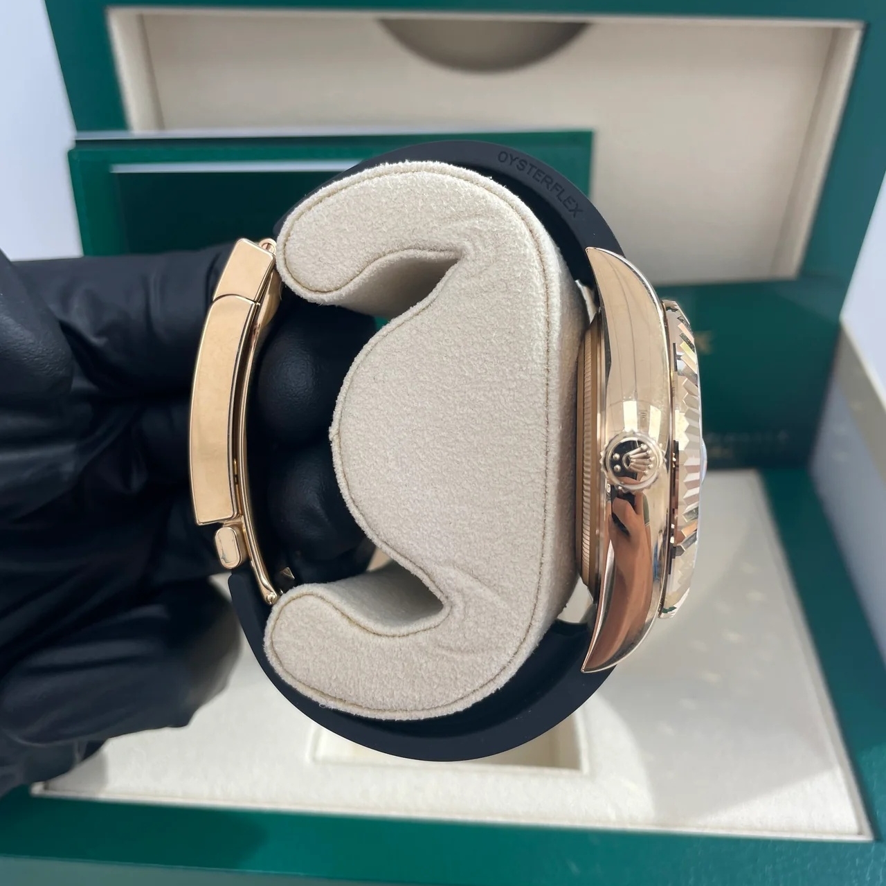 【Super Clone】RLX  Sky-Dweller 42mm Yellow Gold White Dial Oysterflex - 336238