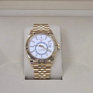 【Super Clone】RLX  Sky-Dweller 42mm Yellow Gold White Dial Jubilee - 336938