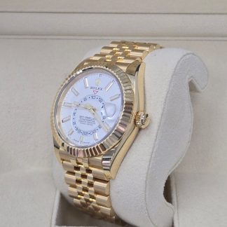 【Super Clone】RLX  Sky-Dweller 42mm Yellow Gold White Dial Jubilee - 336938