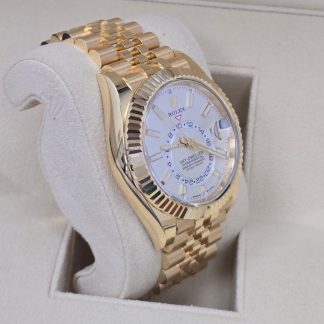 【Super Clone】RLX  Sky-Dweller 42mm Yellow Gold White Dial Jubilee - 336938