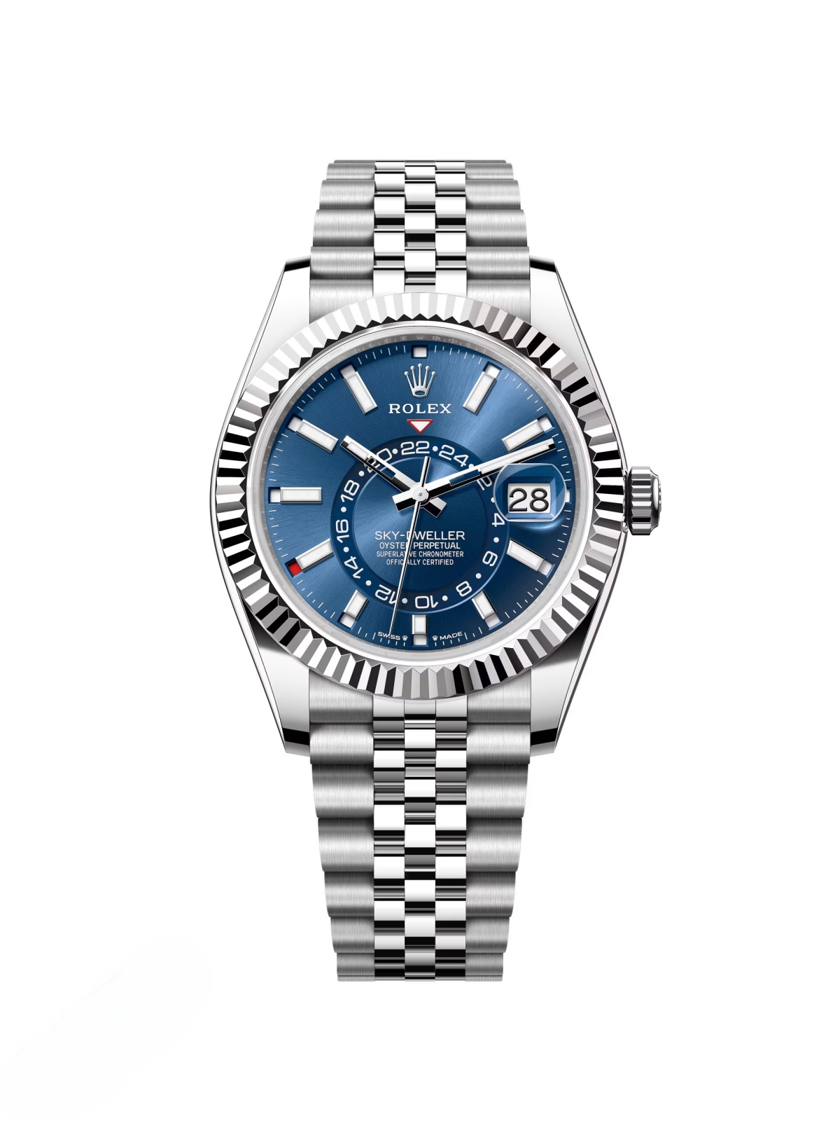 【Super Clone】RLX  Sky-Dweller 42mm Stainless Steel Blue Dial Jubilee - 336934