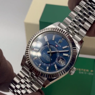 【Super Clone】RLX  Sky-Dweller 42mm Stainless Steel Blue Dial Jubilee - 336934