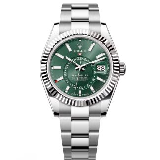 【Super Clone】RLX  Sky-Dweller 42mm Stainless Steel Green Dial Oyster - 336934