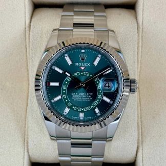 【Super Clone】RLX  Sky-Dweller 42mm Stainless Steel Green Dial Oyster - 336934