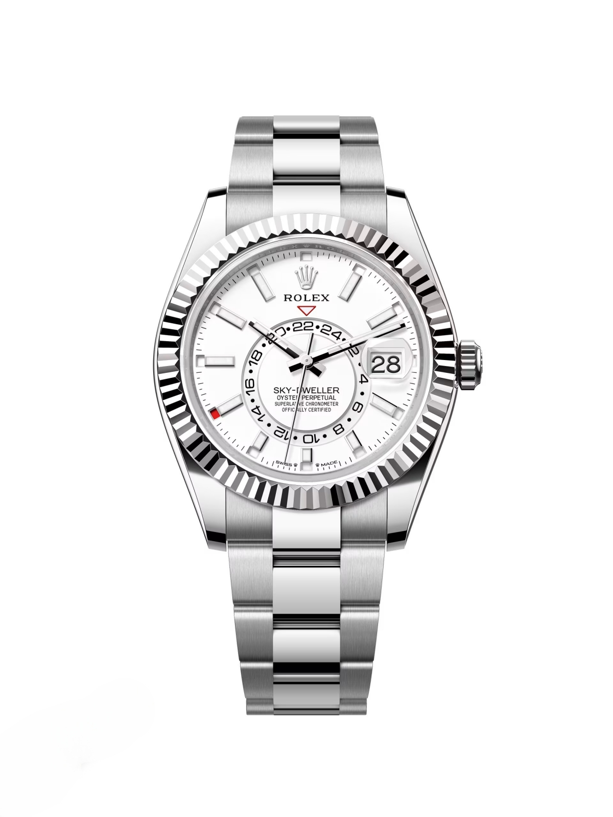 【Super Clone】RLX  Sky-Dweller 42mm Stainless Steel White Dial Oyster - 336934