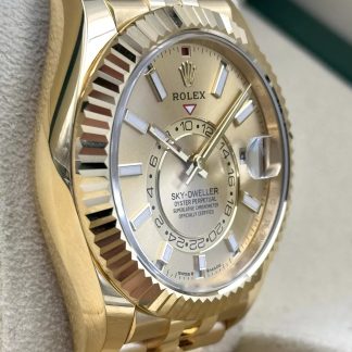 【Super Clone】RLX  Sky-Dweller 42mm Yellow Gold Champagne Dial Jubilee - 336938