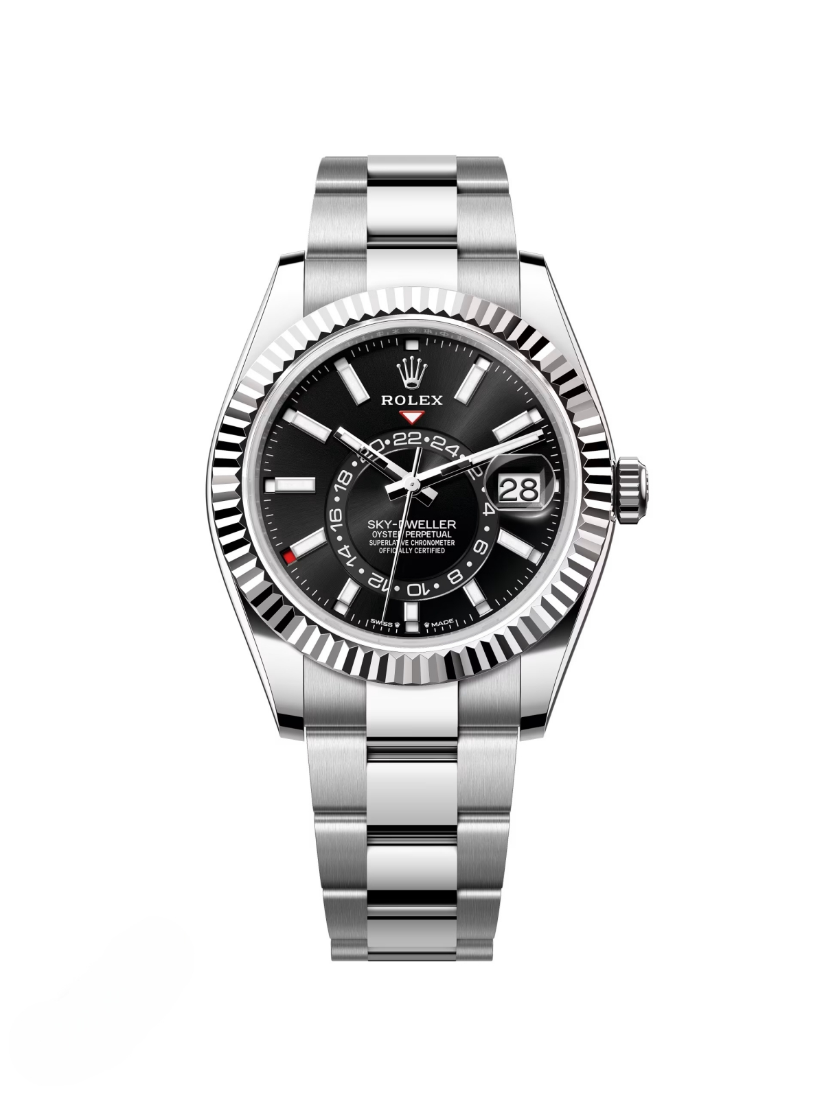 【Super Clone】RLX  Sky-Dweller 42mm Stainless Steel Black Dial Oyster - 336934