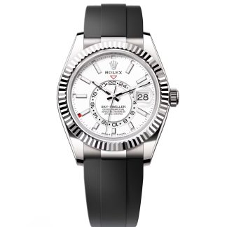 【Super Clone】RLX Sky-Dweller 42mm White Gold White Dial Oysterflex - 336239