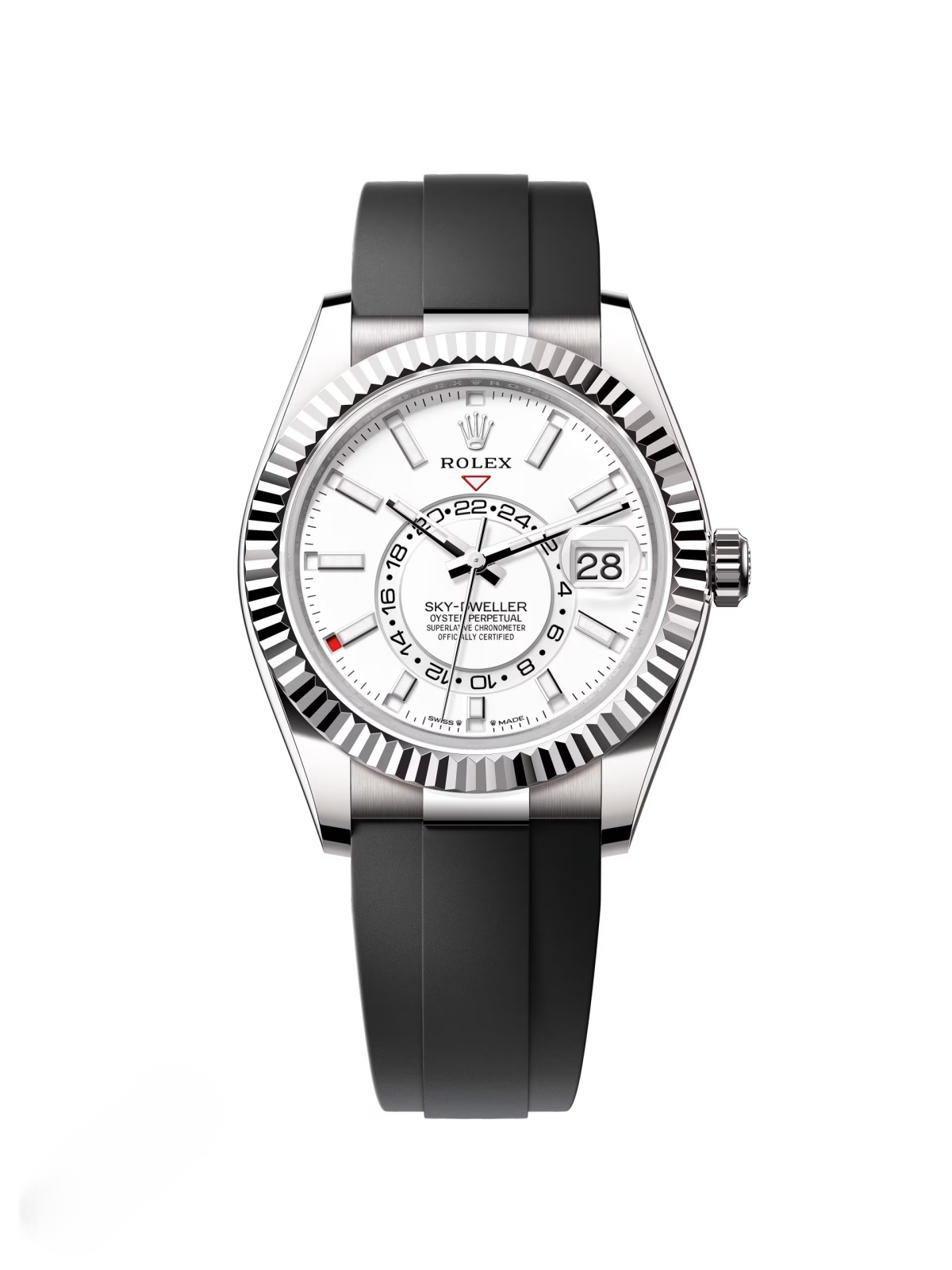 【Super Clone】RLX Sky-Dweller 42mm White Gold White Dial Oysterflex - 336239