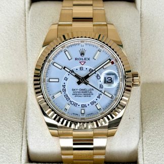 【Super Clone】RLX  Sky-Dweller 42mm Yellow Gold White Dial Oyster - 336938