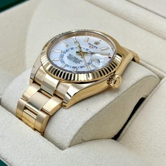 【Super Clone】RLX  Sky-Dweller 42mm Yellow Gold White Dial Oyster - 336938