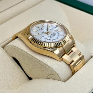 【Super Clone】RLX  Sky-Dweller 42mm Yellow Gold White Dial Oyster - 336938