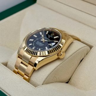 【Super Clone】RLX  Sky-Dweller 42mm Yellow Gold Black Dial Oyster - 336938