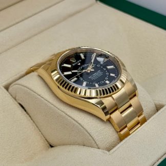 【Super Clone】RLX  Sky-Dweller 42mm Yellow Gold Black Dial Oyster - 336938