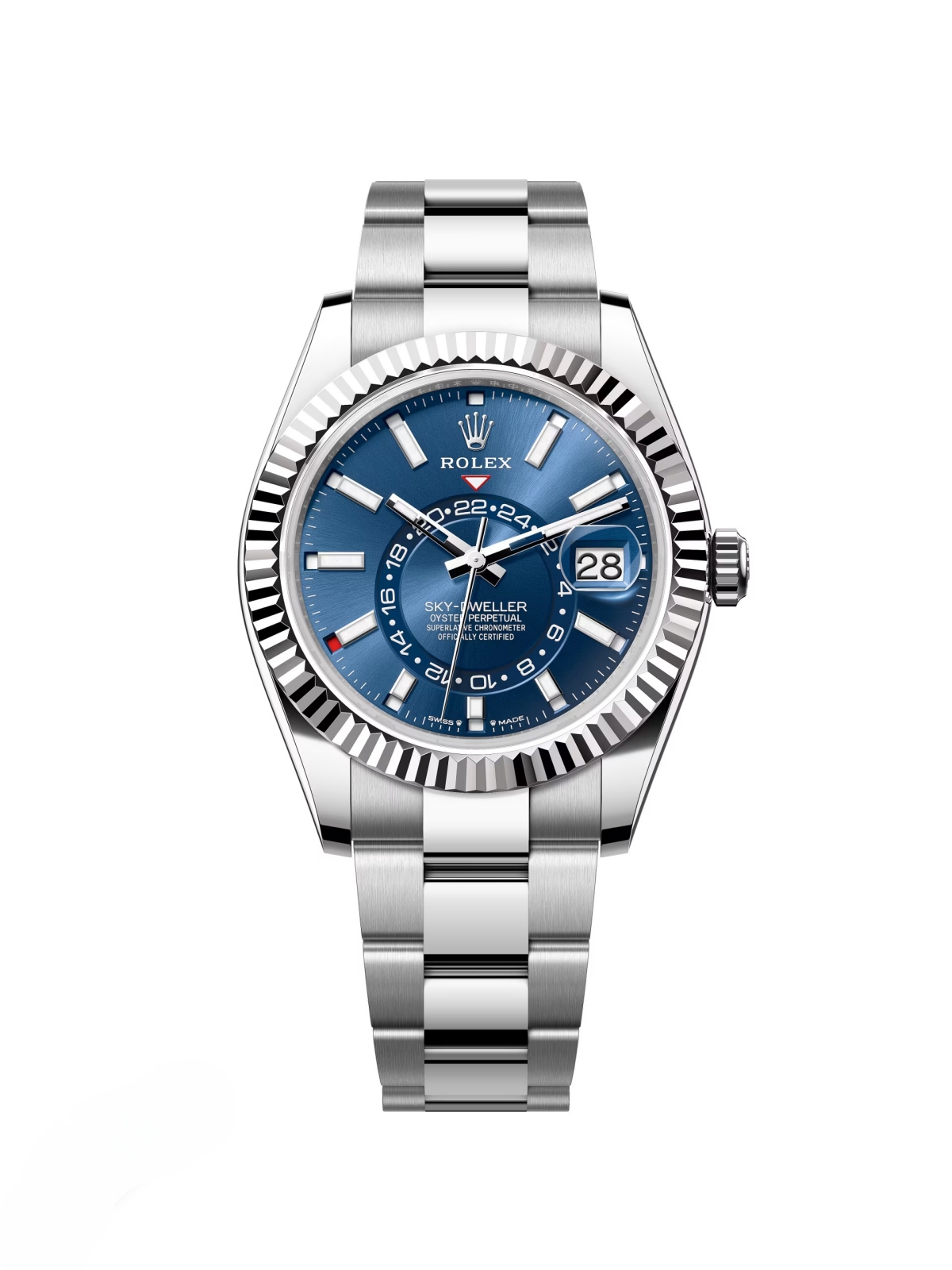 【Super Clone】RLX  Sky-Dweller 42mm Stainless Steel Blue Dial Oyster - 336934