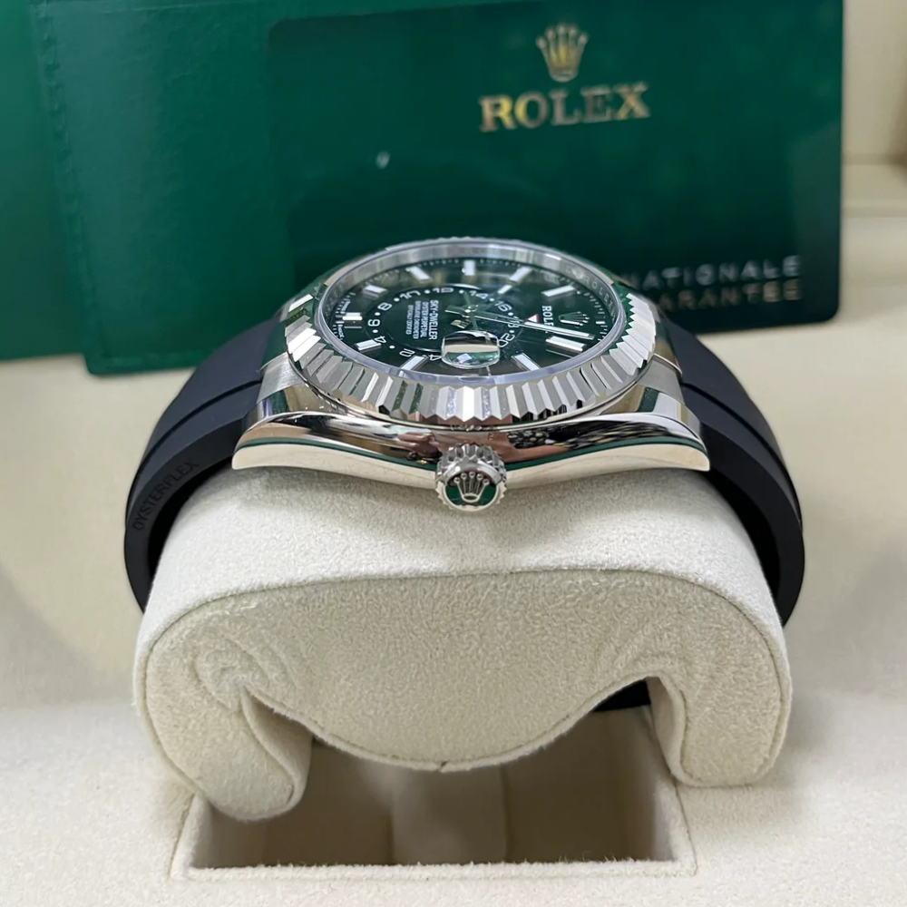 【Super Clone】RLX  Sky-Dweller 42mm White Gold Black Dial Oysterflex - 336239