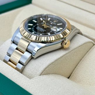 【Super Clone】RLX  Sky-Dweller 42mm Two-Tone Yellow Gold Black Dial Oyster - 336933 - New 2025