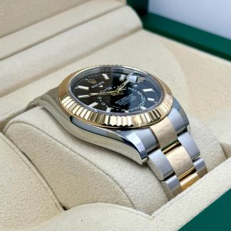 【Super Clone】RLX  Sky-Dweller 42mm Two-Tone Yellow Gold Black Dial Oyster - 336933 - New 2025