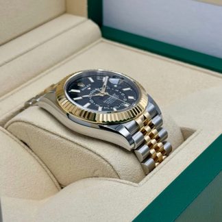 【Super Clone】RLX  Sky-Dweller 42mm Two-Tone Yellow Gold Black Dial Jubilee - 336933 - New 2025