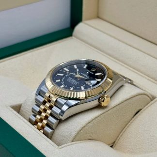 【Super Clone】RLX  Sky-Dweller 42mm Two-Tone Yellow Gold Black Dial Jubilee - 336933 - New 2025