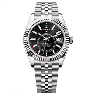 【Super Clone】RLX  Sky-Dweller 42mm Stainless Steel Black Dial Jubilee - 336934