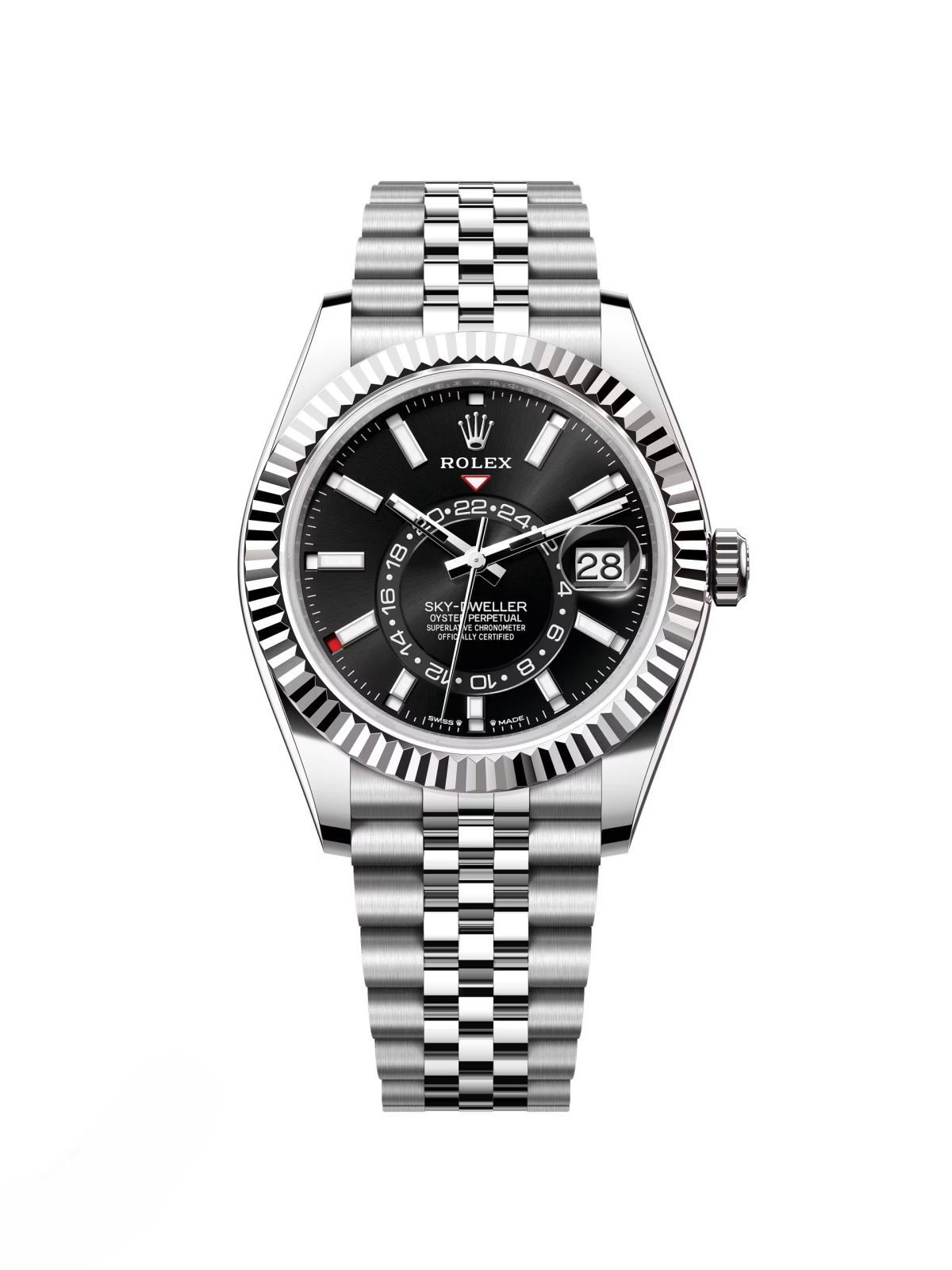 【Super Clone】RLX  Sky-Dweller 42mm Stainless Steel Black Dial Jubilee - 336934
