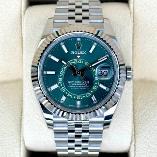【Super Clone】RLX  Sky-Dweller 42mm Stainless Steel Green Dial Jubilee - 336934