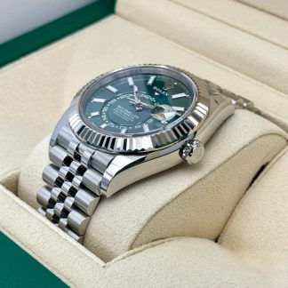 【Super Clone】RLX  Sky-Dweller 42mm Stainless Steel Green Dial Jubilee - 336934