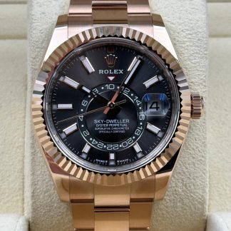 【Super Clone】RLX  Sky-Dweller 42mm Rose Gold Chocolate Dial Oyster - 336935