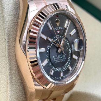 【Super Clone】RLX  Sky-Dweller 42mm Rose Gold Chocolate Dial Oyster - 336935