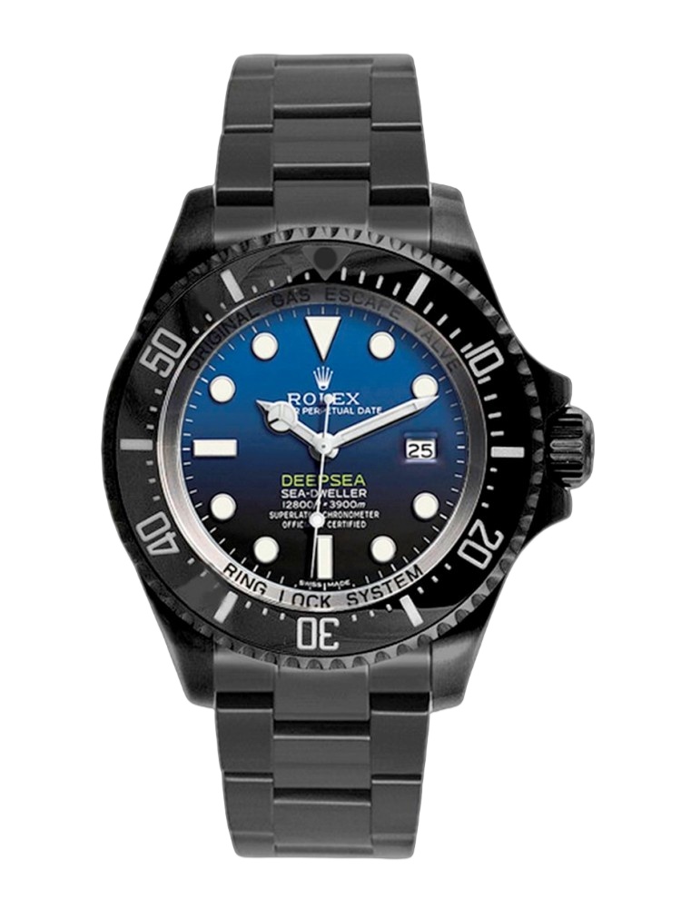 【Super Clone】Rolex Sea-Dweller Deepsea 116660 PVD/DLC Coated Stainless Steel D-Blue Dial 44MM Mens Replica Watch