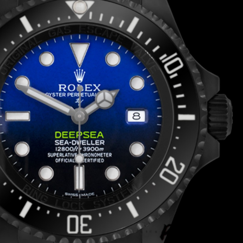 【Super Clone】Rolex Sea-Dweller Deepsea 116660 PVD/DLC Coated Stainless Steel D-Blue Dial 44MM Mens Replica Watch
