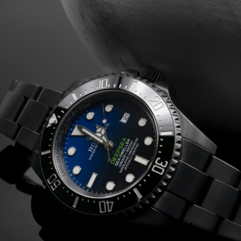 【Super Clone】Rolex Sea-Dweller Deepsea 116660 PVD/DLC Coated Stainless Steel D-Blue Dial 44MM Mens Replica Watch